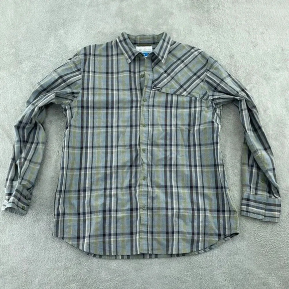 Columbia Outdoor Hiking Shirt Long Sleeve Button Down Mens L Plaid 3454 - Picture 1 of 8